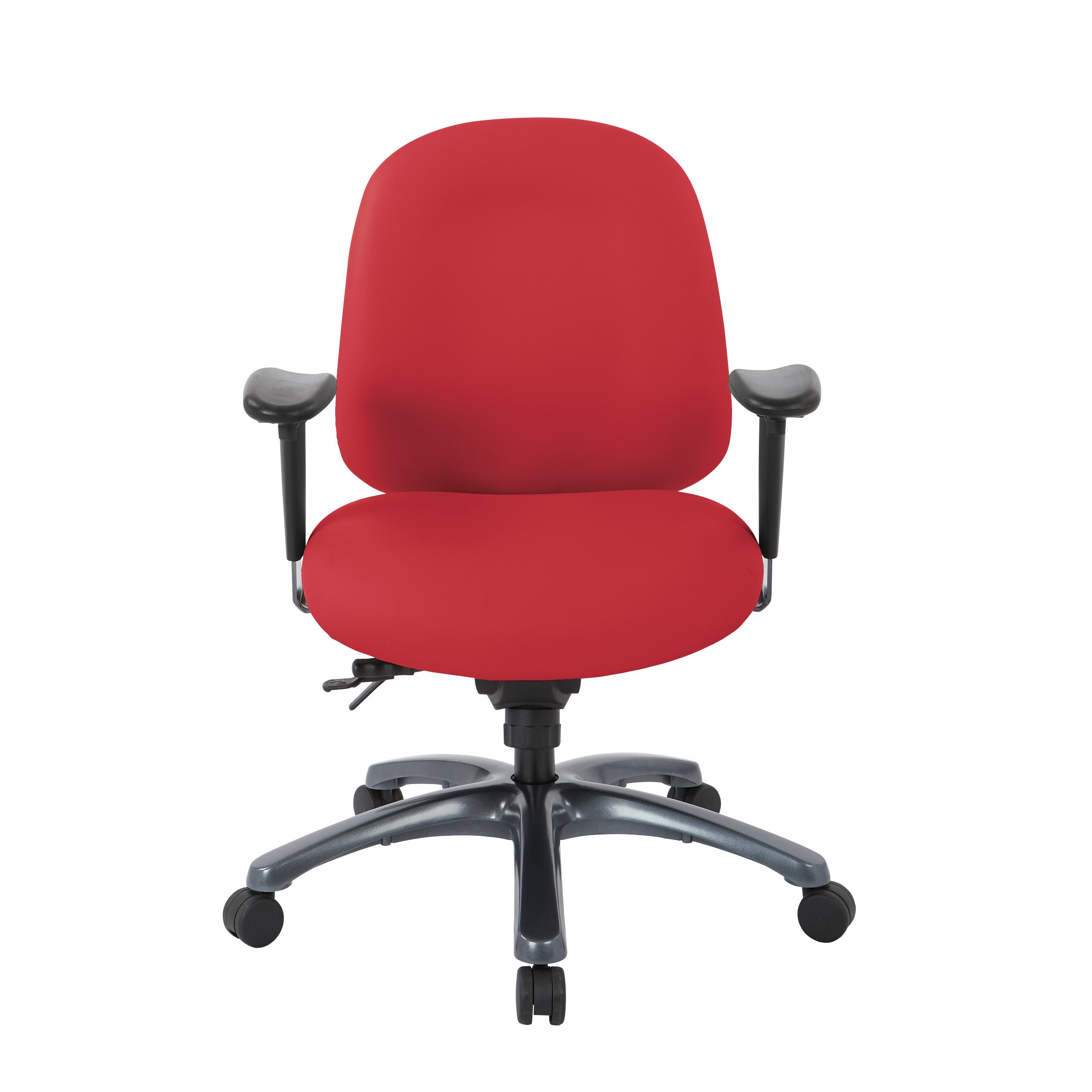 Multi-Function Mid Back Chair with Seat Slider and Titanium Finish Base